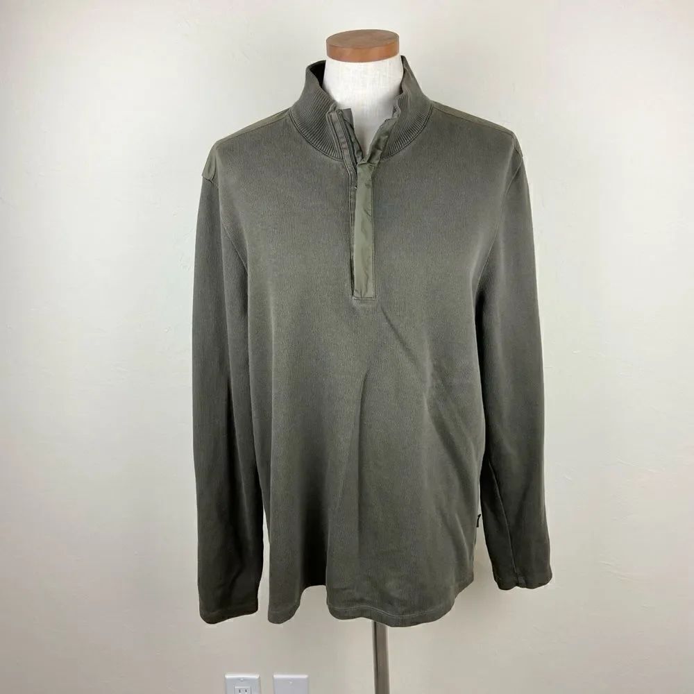 Hugo Boss 1/4 Zip Pullover Sweater - Olive